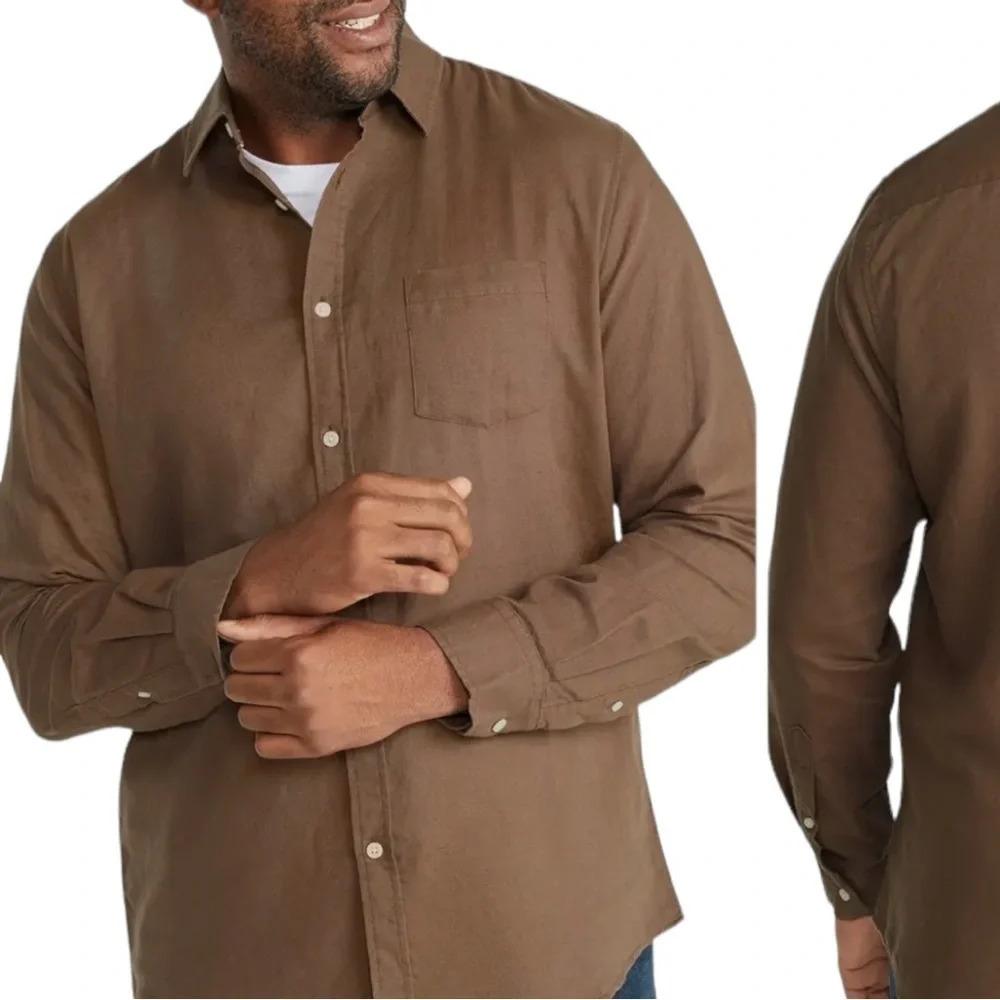 NWT Men’s Linen & Cotton Button-Up Shirt XLT